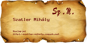 Szatler Mihály névjegykártya