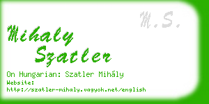mihaly szatler business card